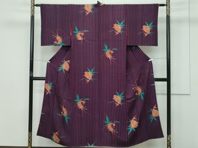 平和屋着物○上質な色無地 草花地紋 珊瑚色 正絹 逸品 CABA1655ut 正絹