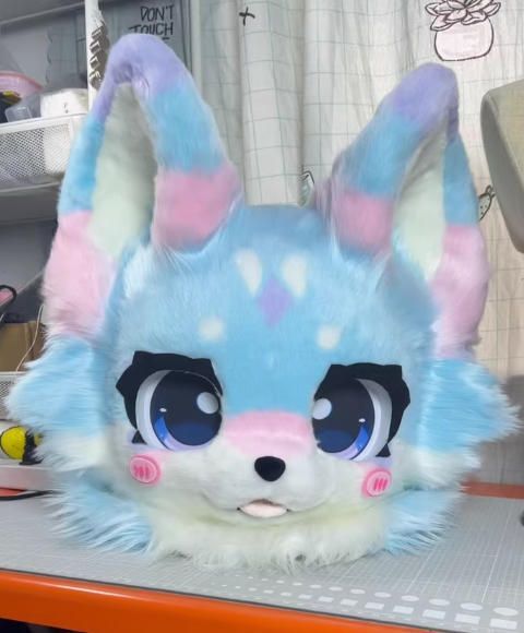 着ぐるみヘッド 犬 NO.387 水色 可愛い 全頭ヘッド ケモノ ファースーツ ぬいぐるみ コスプレ コスチューム kigurumi 一点物