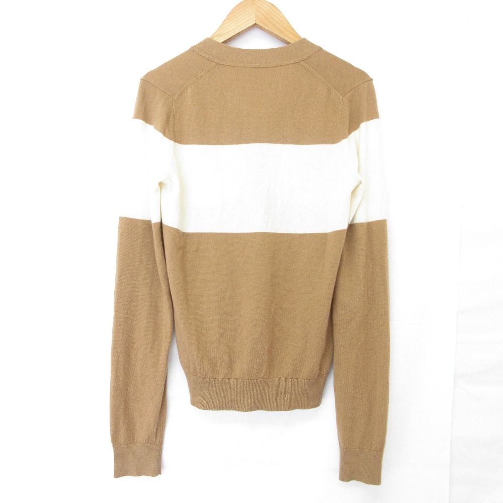 美品 N°21 ヌメロヴェントゥーノ 配色 ロゴ Vネック ニット