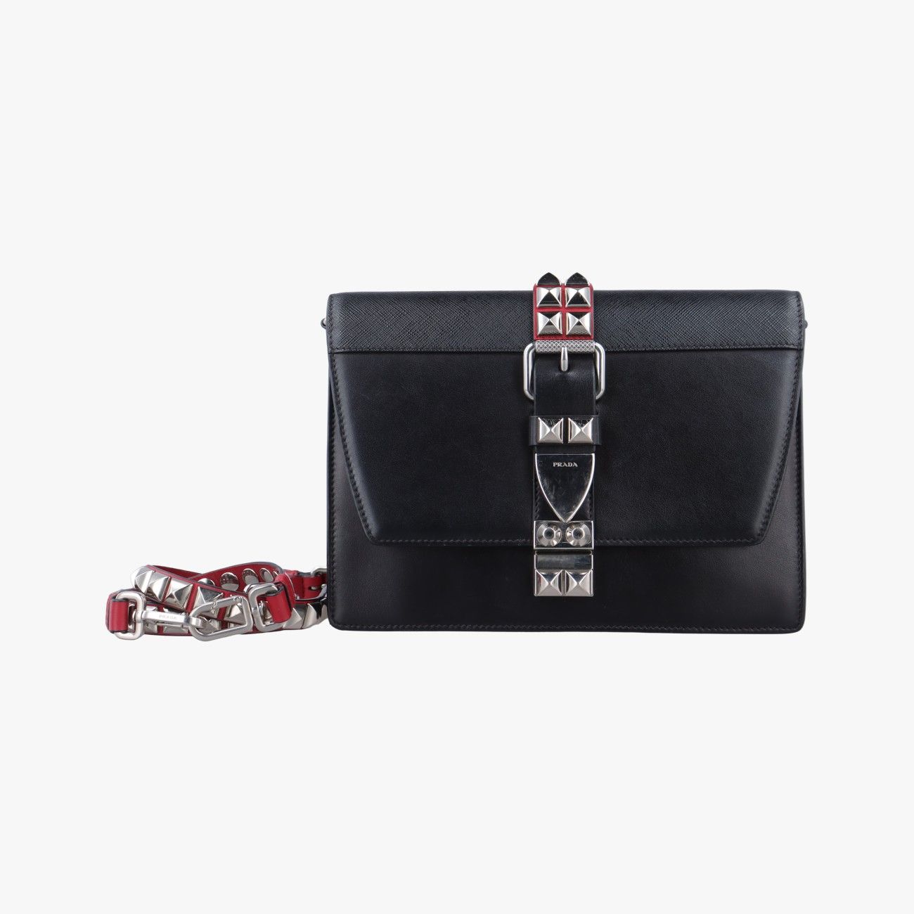 PRADA　エレクトラ　ブラックスタッズ　バック 極美品 PRADA プラダ エレクトラ スタッズ ショルダーバッグ