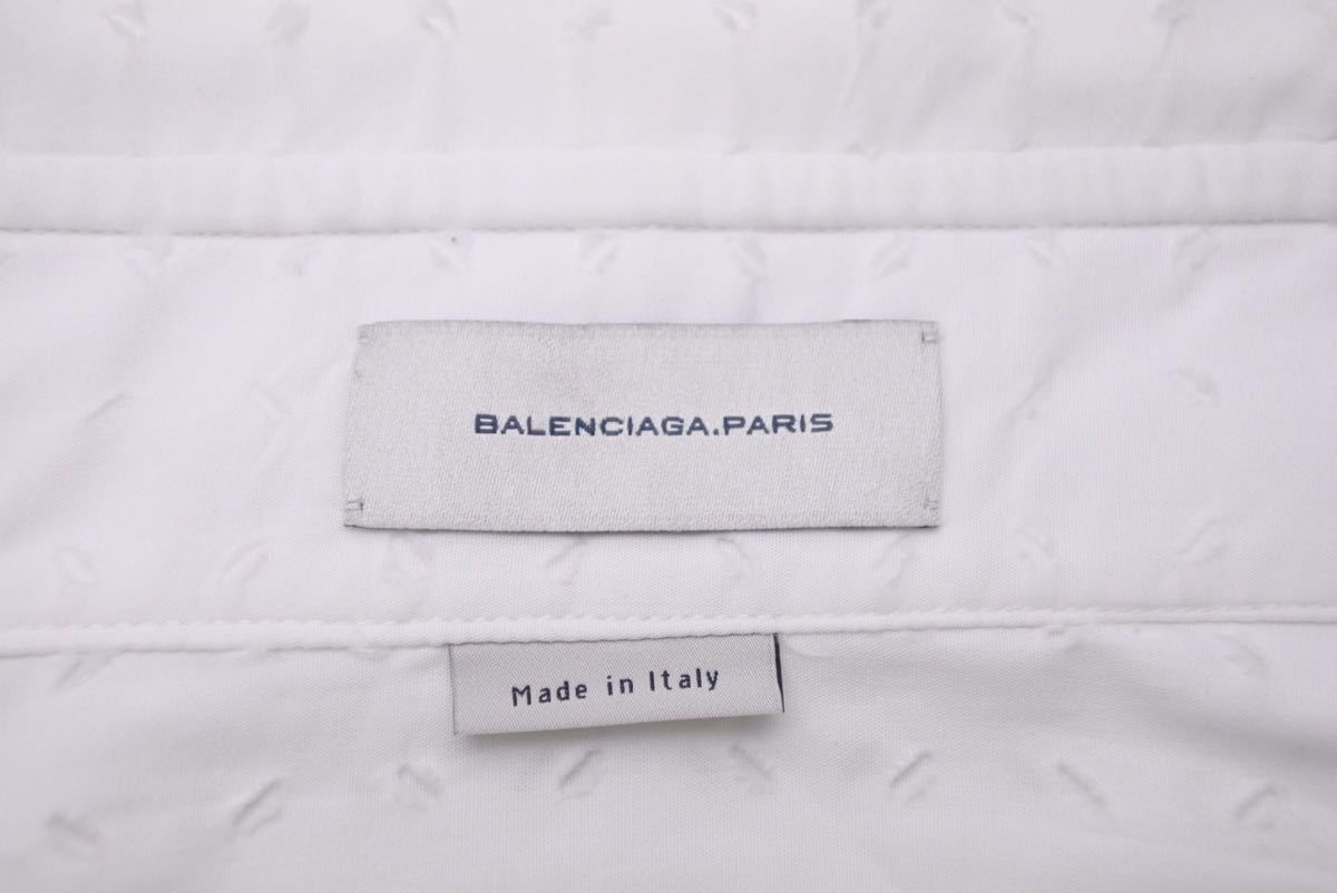 BALENCIAGA バレンシアガ カッティング 長袖シャツ ホワイト デザイン