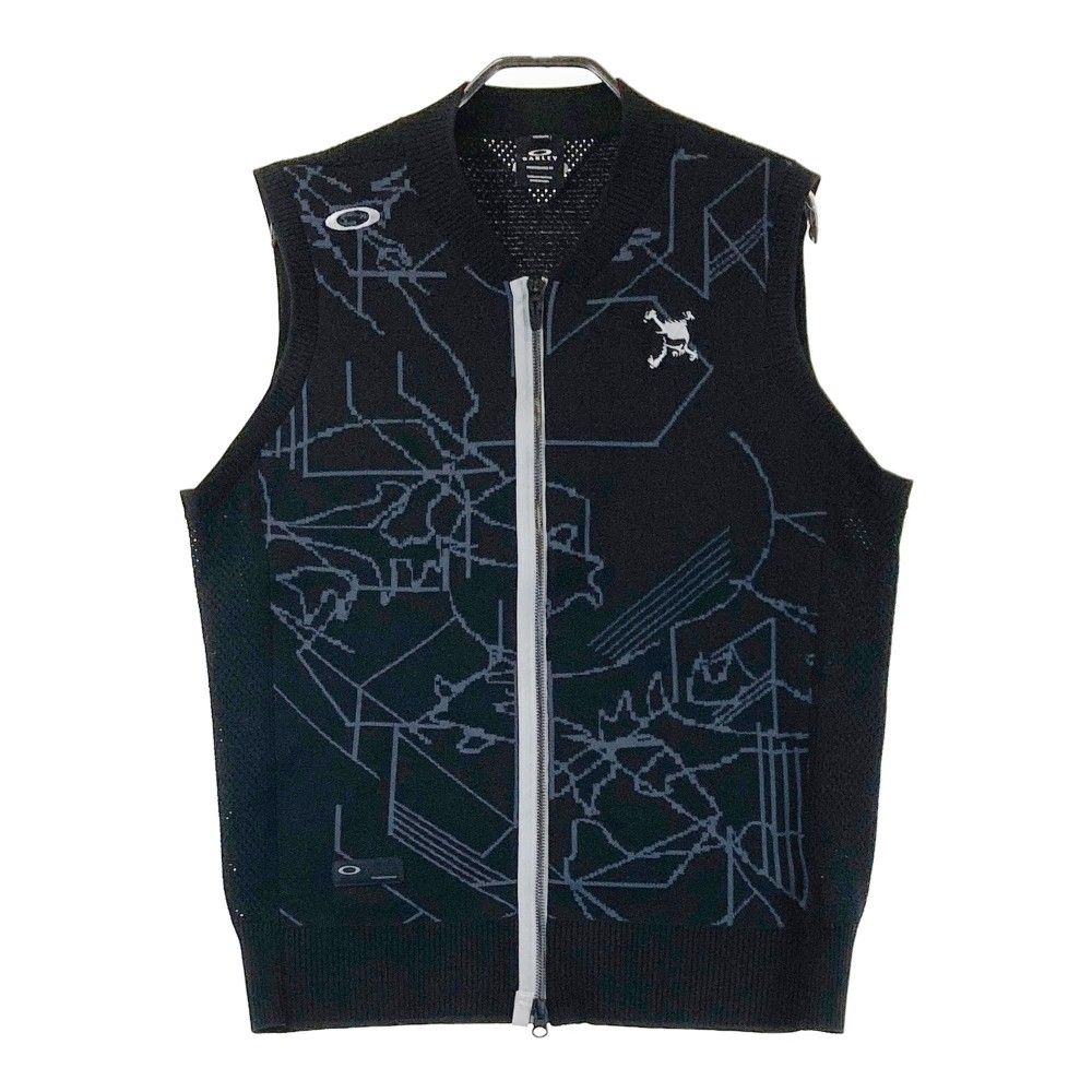サイズ：L OAKLEY オークリー スカル ニット ジップベスト 総柄