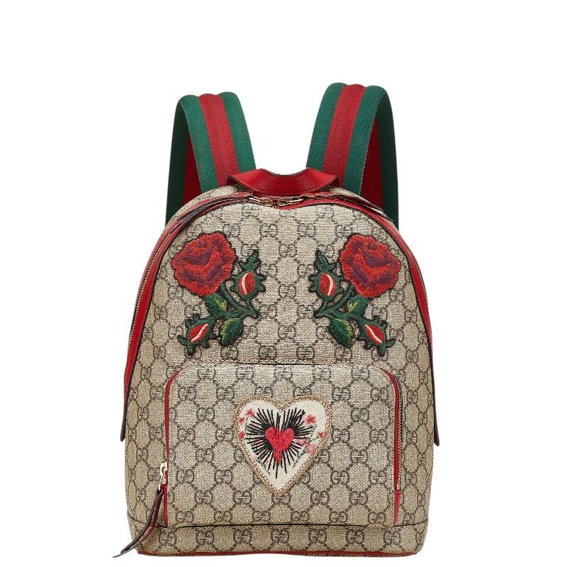 GUCCI グッチホリデー限定 GGスプリーム スネークハート　リュックサック GUCCI グッチ 限定 GGスプリーム スネークハート刺繍 リュック