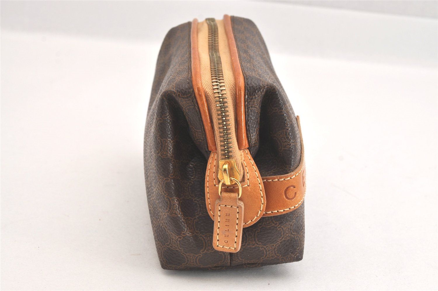CELINE セリーヌ ヴィンテージ マカダム ポーチ ブラック トリオンフ