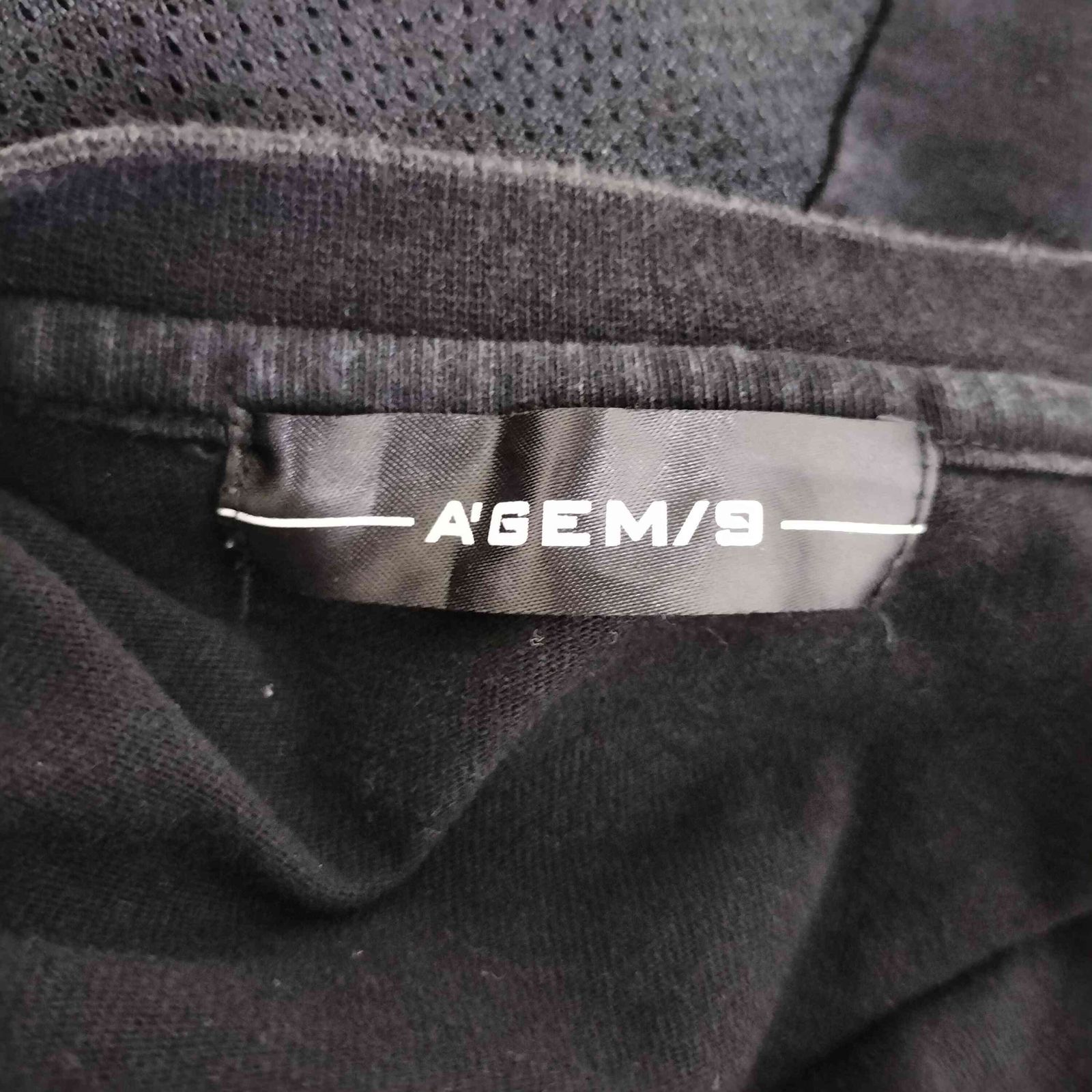 エージェムナイン AGEM/9 メッシュレイヤード ラインストーン半袖T 