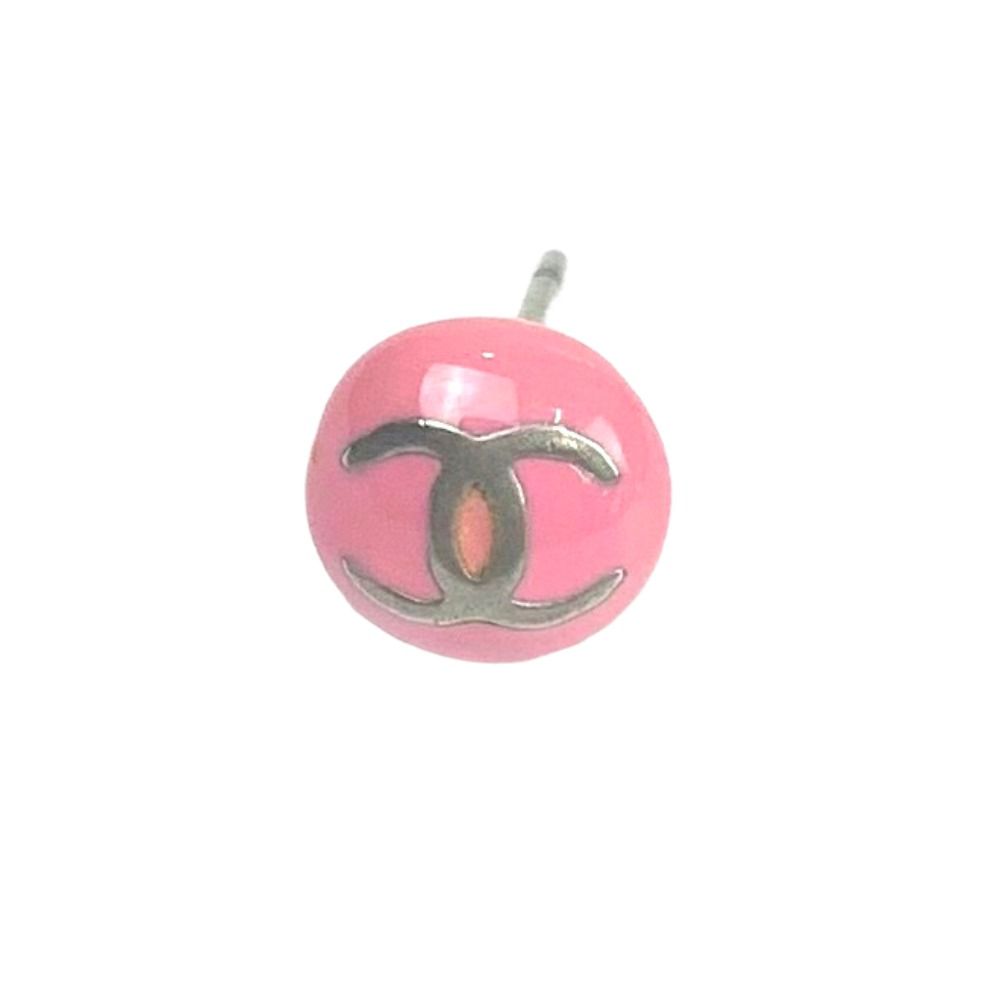 [USED/]CHANEL シャネル ピアス ピンク ココマーク 片耳 03C 丸型 ピンク シルバー  tdc-000651-4d