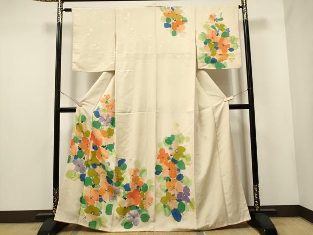 平和屋着物○男性 訪問着 樹林風景シルエット 暈し染め 金彩 正絹 逸品 