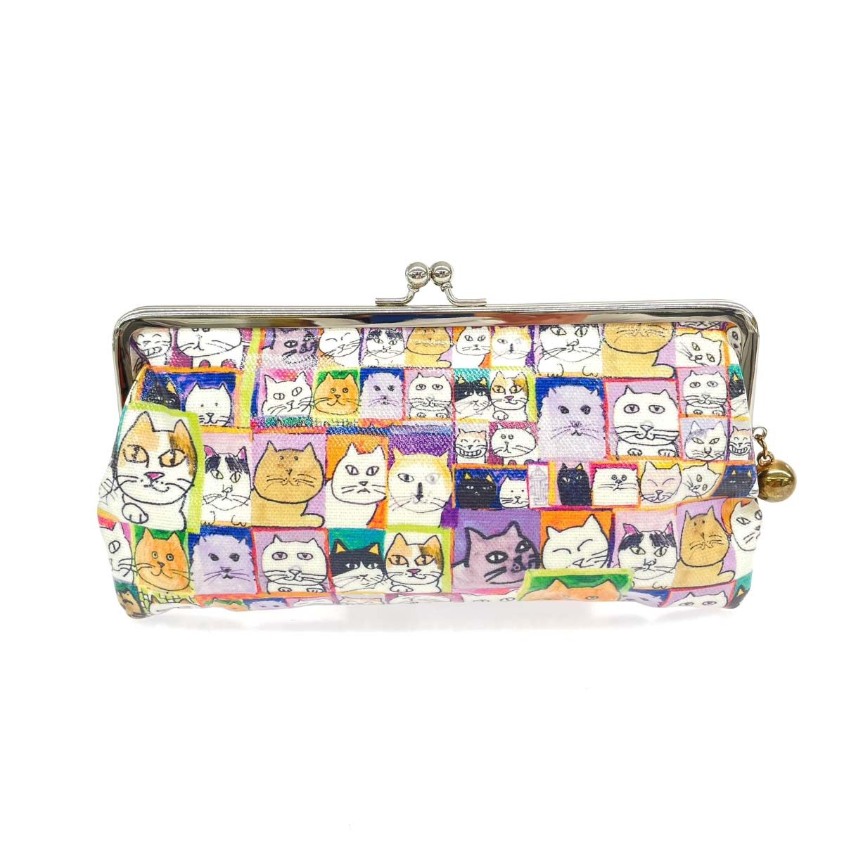 Manhattaner's マンハッタナーズ 長財布 がま口/ネコ PVC マルチカラー