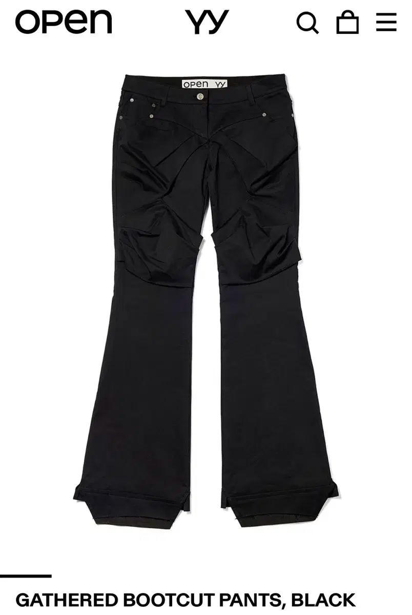 Open YY オープンワイワイ ゲダード ブーツカット パンツ 黒 m