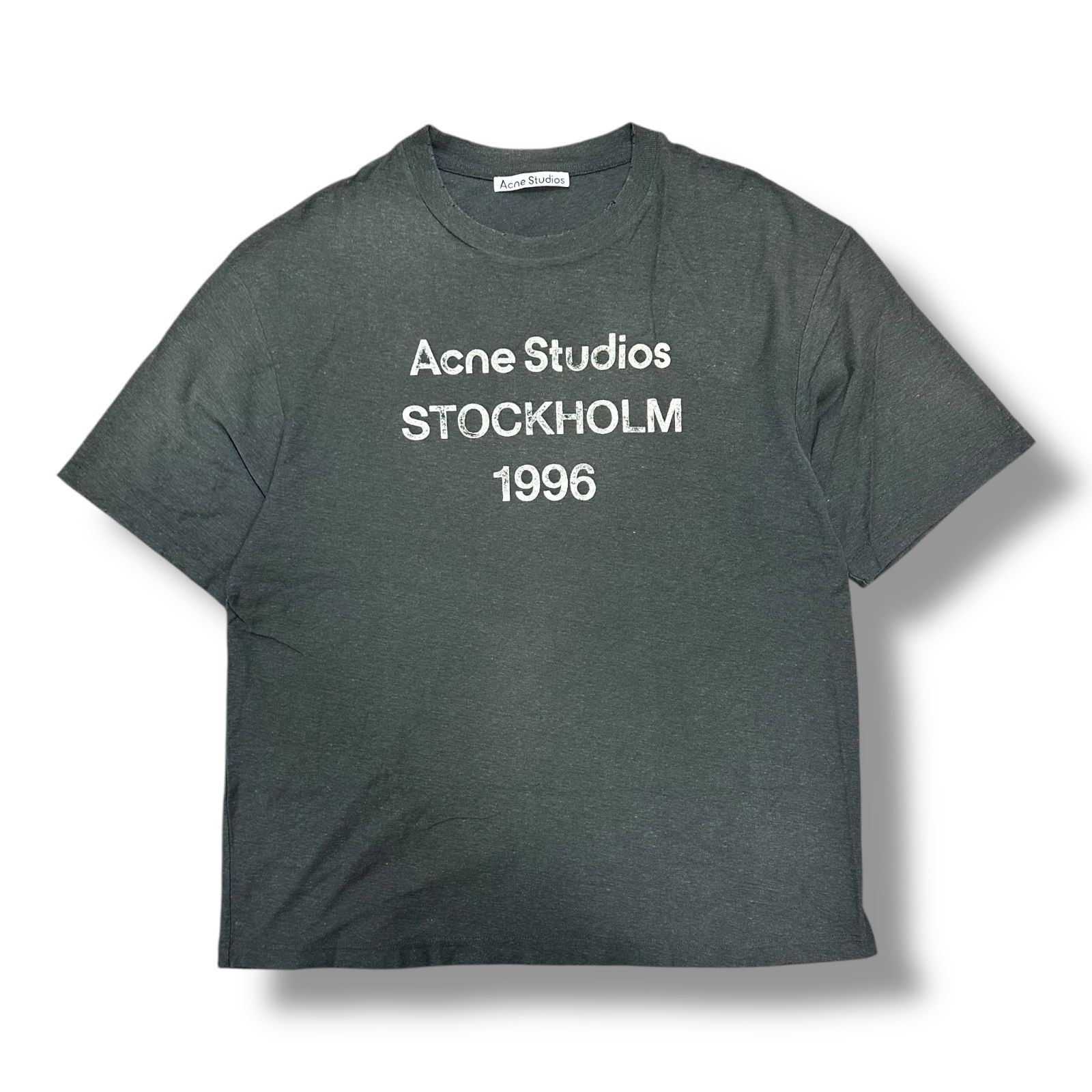 参考上代51700円 Acne Studios スタンプロゴ ダメージTシャツ