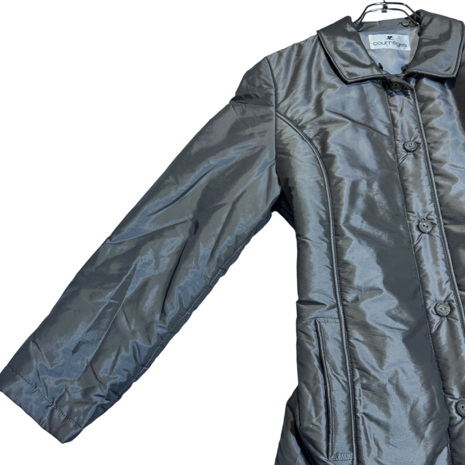 Z1479 courreges クレージュ ナイロン ジャケット コート ロング