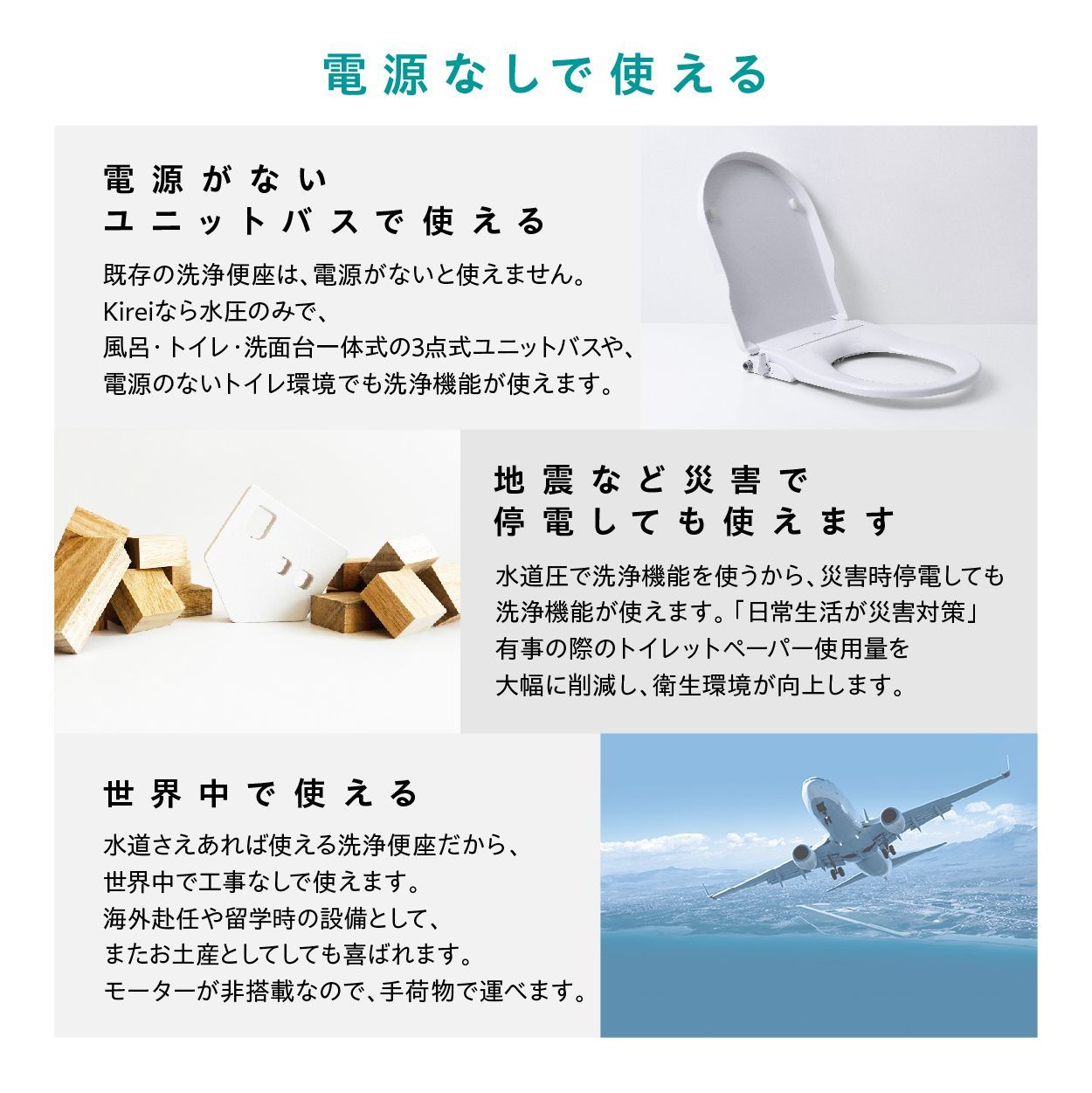 訳あり限定大特価 電源不要 水圧式洗浄便座 未使用 外箱リフレッシュ品 