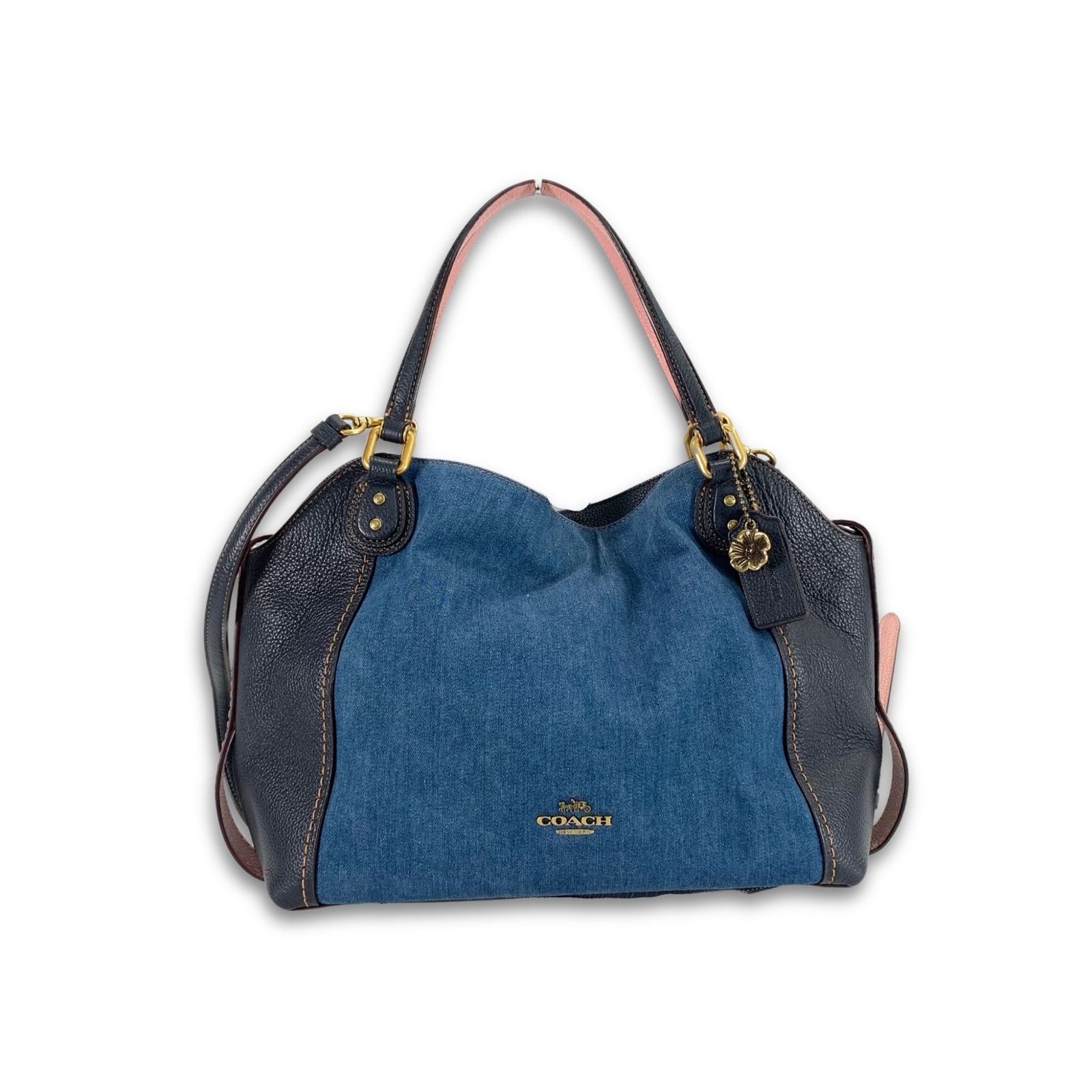 COACH コーチ　2way ハンドバッグ　デニム　花柄　29475 COACH コーチ2way ハンドバッグデニム花柄29475