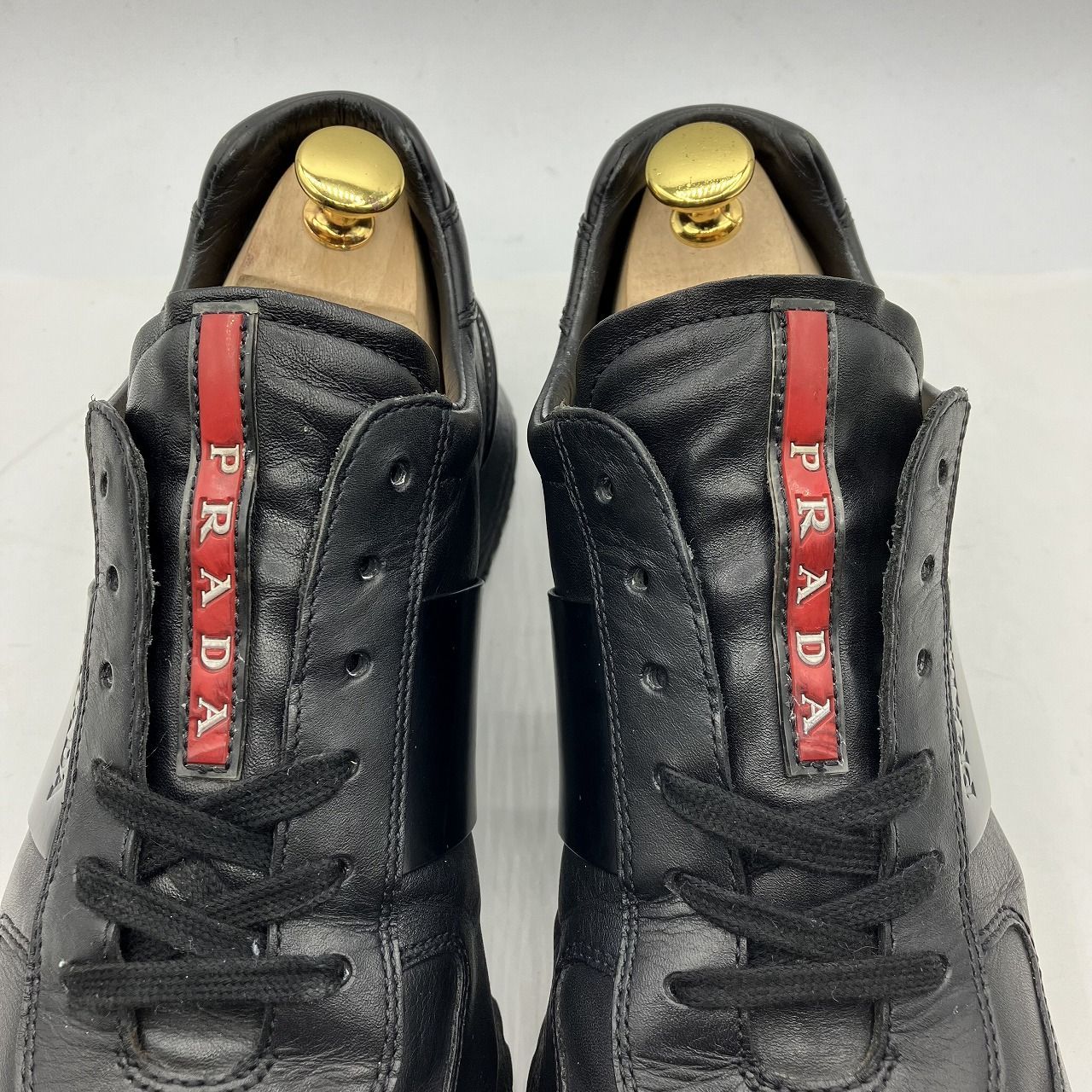 プラダスポーツ PRADA SPORTS レザースニーカー ローカット ブラック 8 