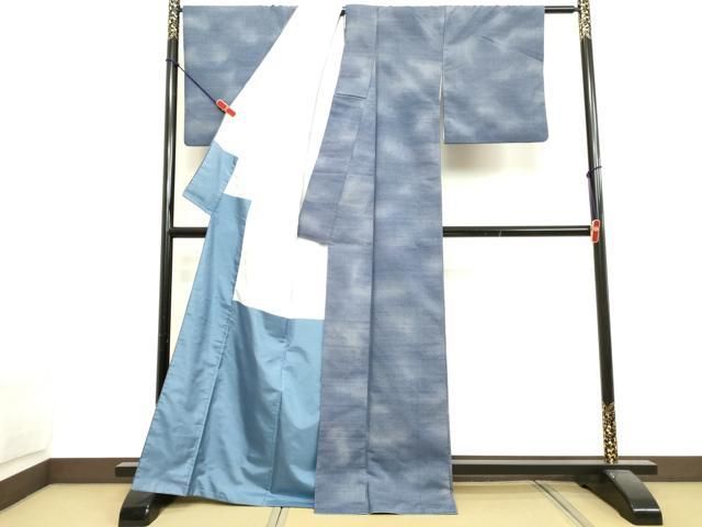 平和屋着物○上質な紬 幾何学文様 正絹 逸品 未使用 AABA8926ph 平和