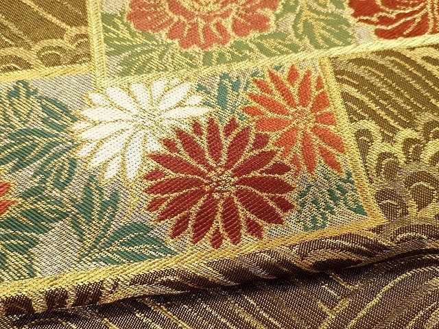 平和屋着物○西陣 川島織物 六通柄 本袋帯 唐織 立波花文 金糸 正絹