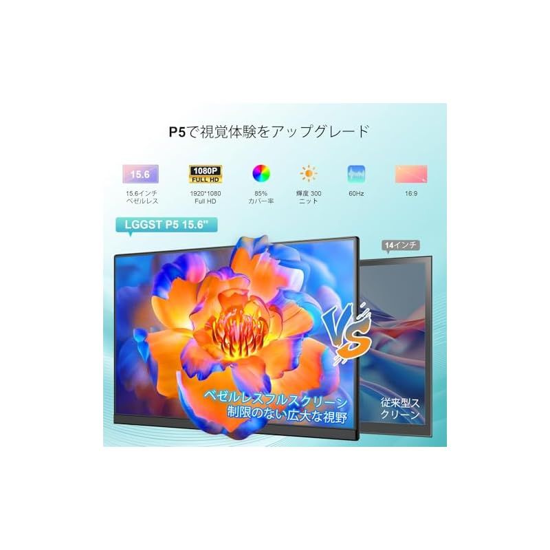 在庫限り】LGGST P5 モバイルモニター 15.6インチ FHD 1080P IPS