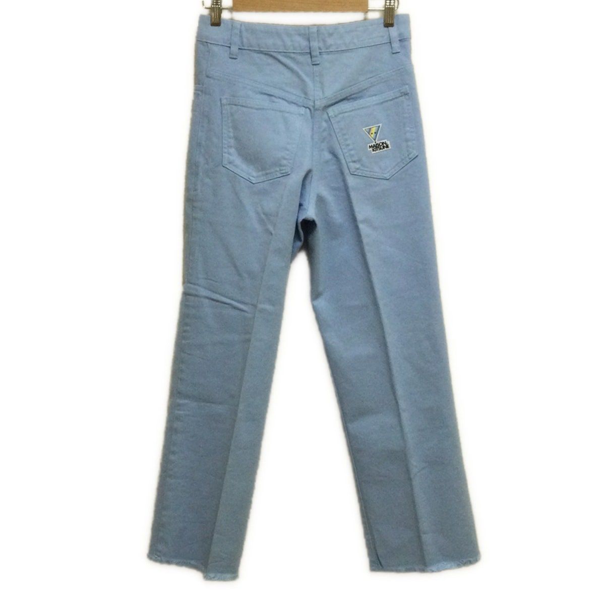 MAISON KITSUNE メゾンキツネ パンツ サイズ34 S レディース - ライトブルー フルレングス 切りっぱなし加工