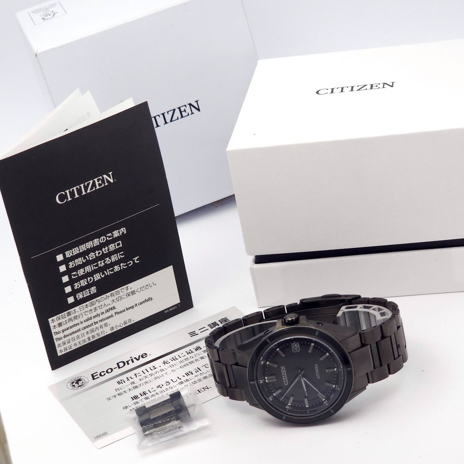 ☆美品 CITIZEN シチズン アテッサ H128-001R704 ソーラー電波 動作品 