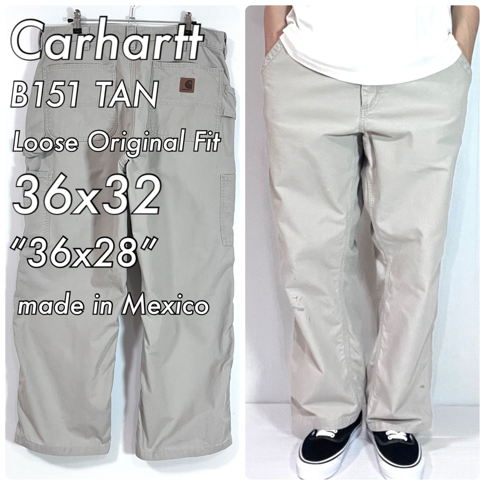 Carhartt カーハート B151 TAN W36L32 実寸W36L28 ライトダック