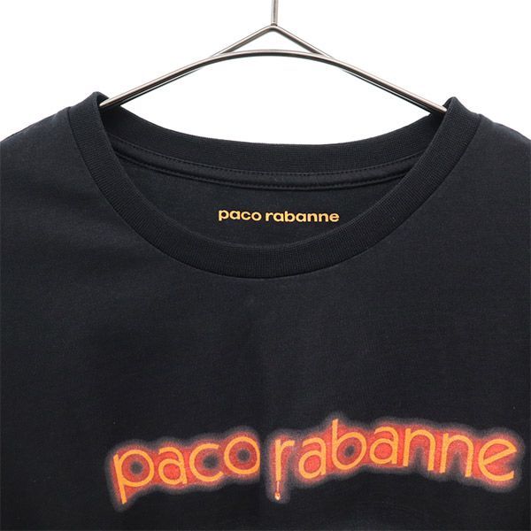 パコラバンヌ プリント 半袖 Tシャツ S ブラック系 paco rabanne ロゴ