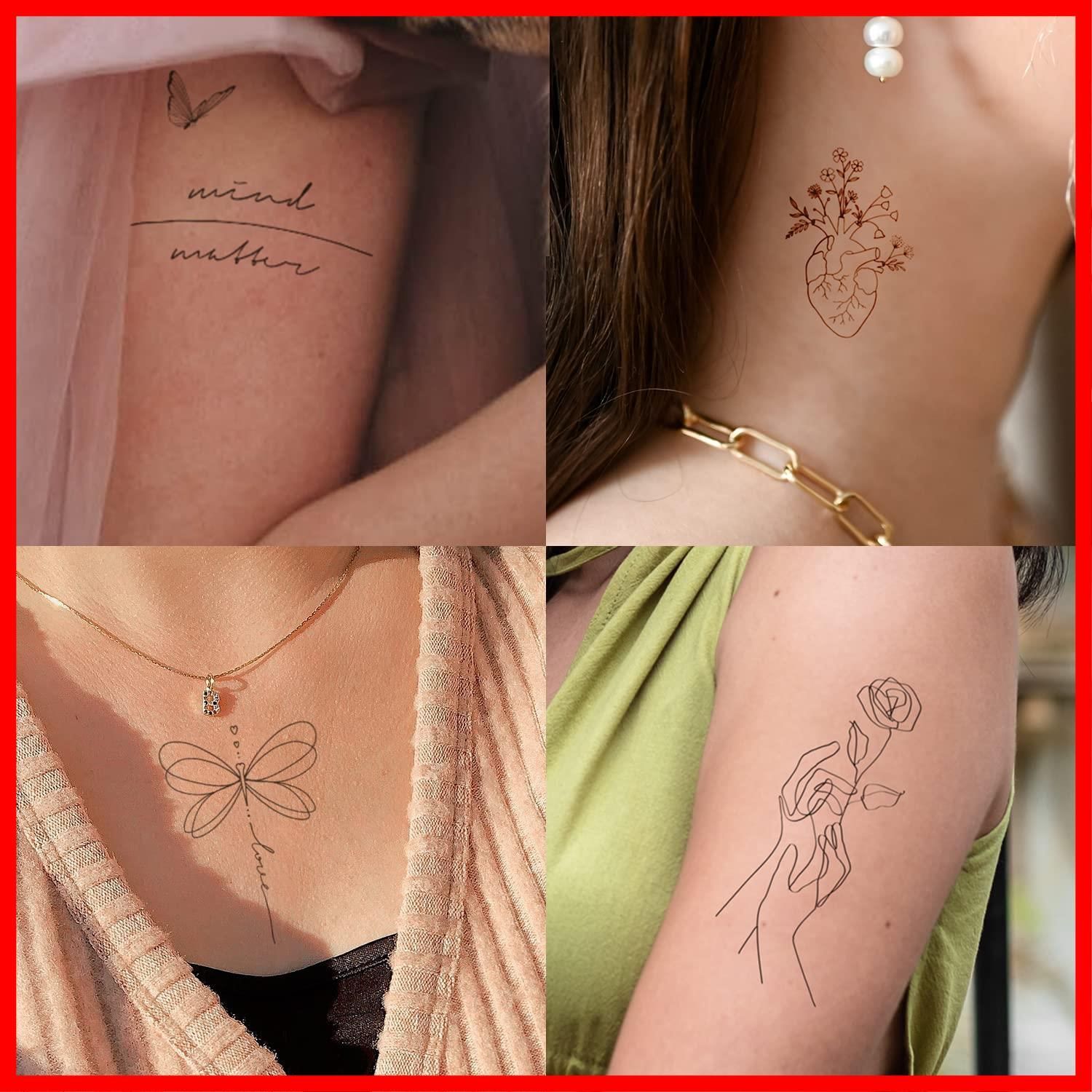 Eslandタトゥーシール、心の治療は自己成長タトゥーシール、自尊愛タトゥーシール、女性タトゥーシール, image size:1500x1500