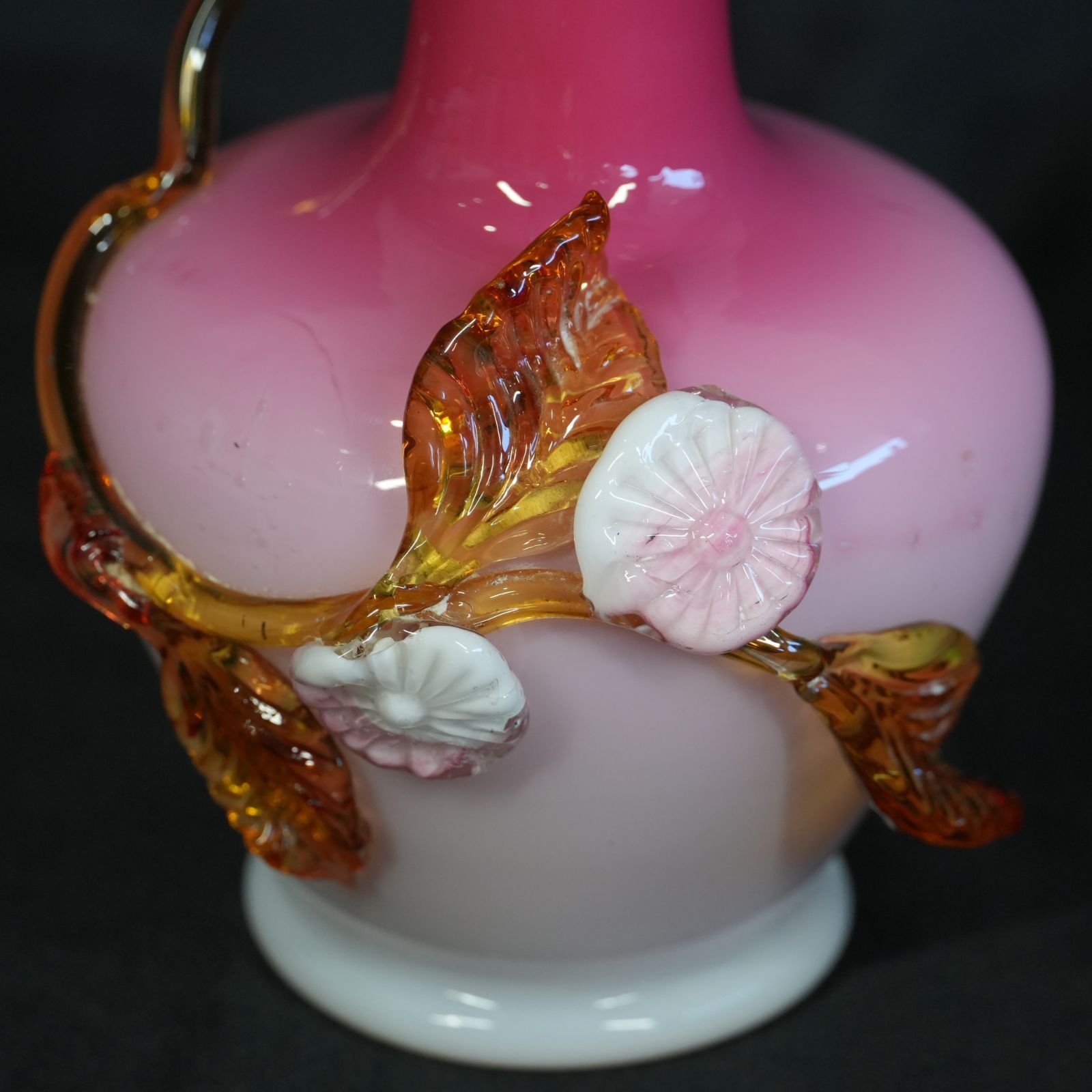 未使用 マイセン クリスタル 花 蝶 青被せ 大型 花瓶 フラワー 37cm