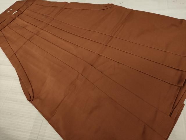 平和屋着物○男性 馬乗り袴 色無地 檜皮色 正絹 逸品 AAAZ3722ck 着物 