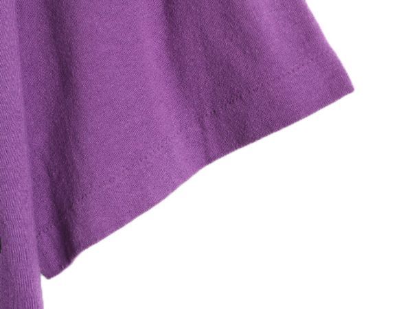 Tシャツ/カットソー(半袖/袖なし)80s フィッシング イラスト メッセージ プリントTシャツ XL 紫 ジョーク