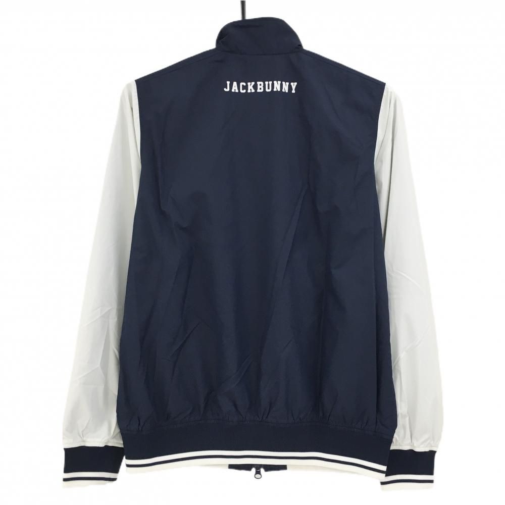 ジャックバニー ジャケットブルゾン ネイビー×白 バイカラー 裏微起毛
