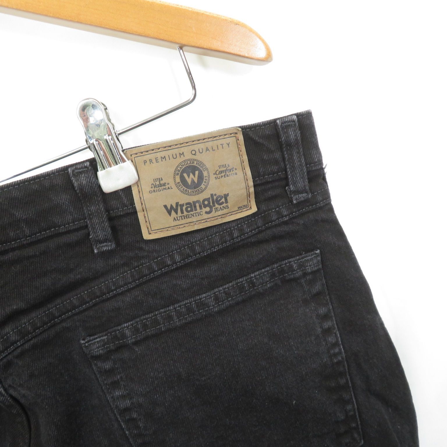 00s Wrangler ワイド ストレッチ ブラックデニムパンツ ジーンズ 