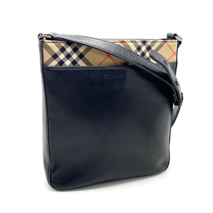 【中古】BURBERRY バーバリー ノバチェック ロゴ レザー ショルダー バッグ eY09136A 中古】BURBERRY バーバリー ノバチェック ロゴ レザー ショルダー