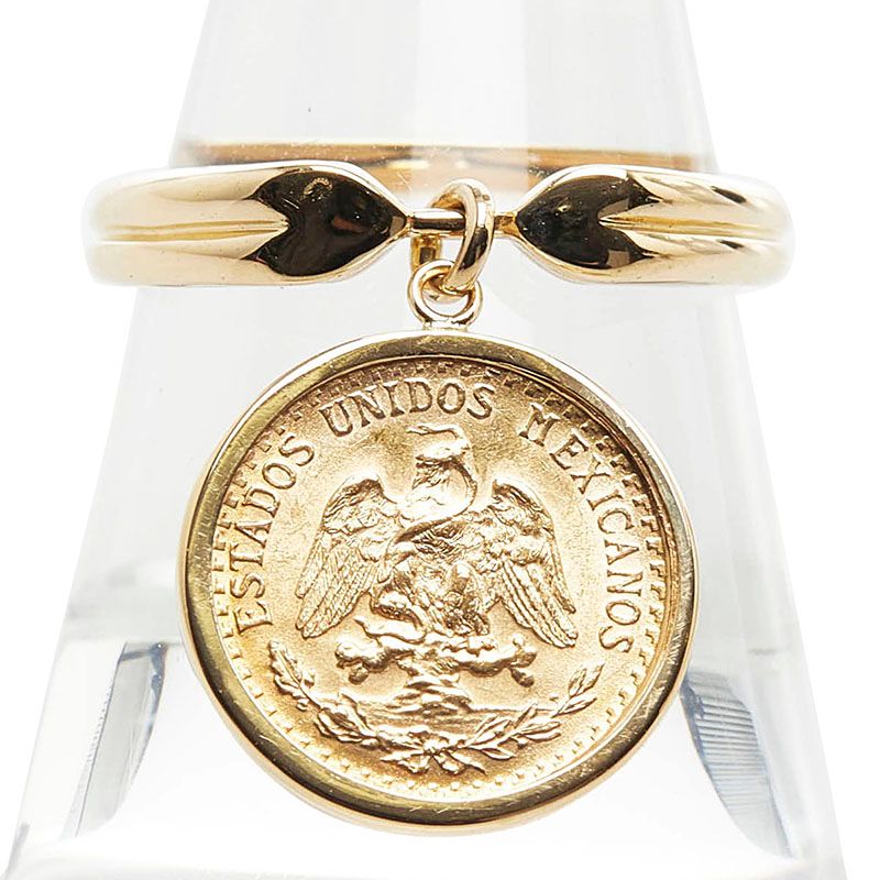 国内正規品 dos pesos プラチナリング 指輪9号 2ペソ金貨モチーフ