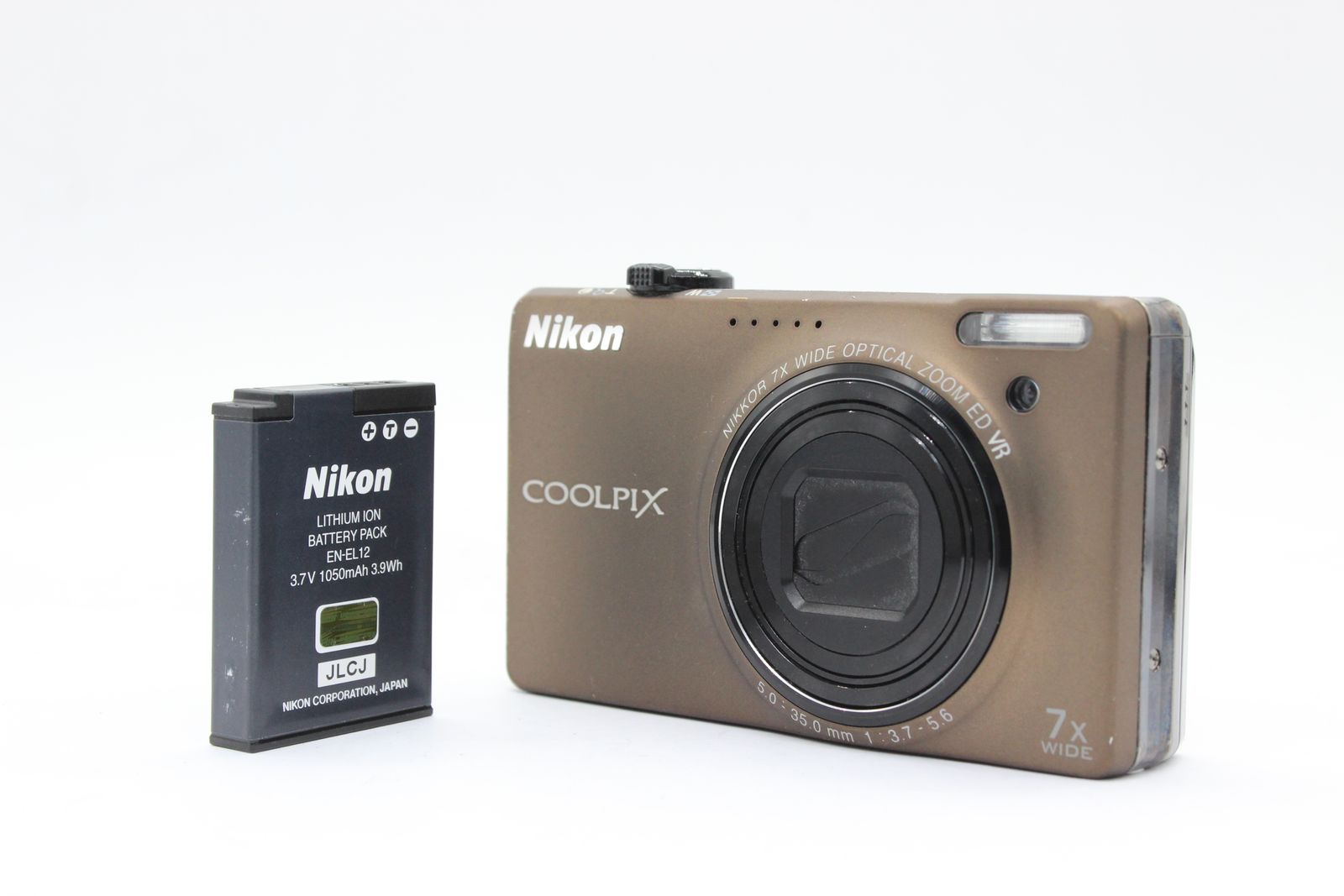 返品保証】 ニコン Nikon Coolpix S6000 ブラウン Nikkor 7x