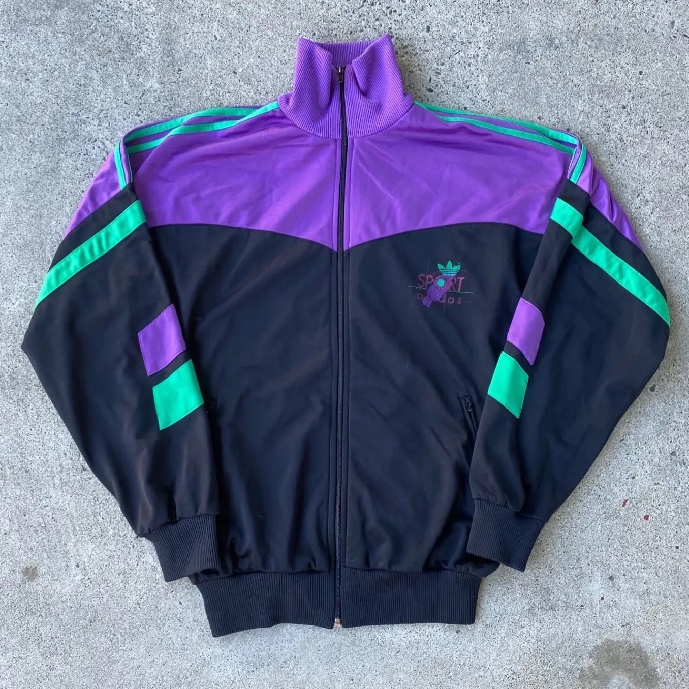 80's】adidas トラックジャケット パープルブラック アディダス USA