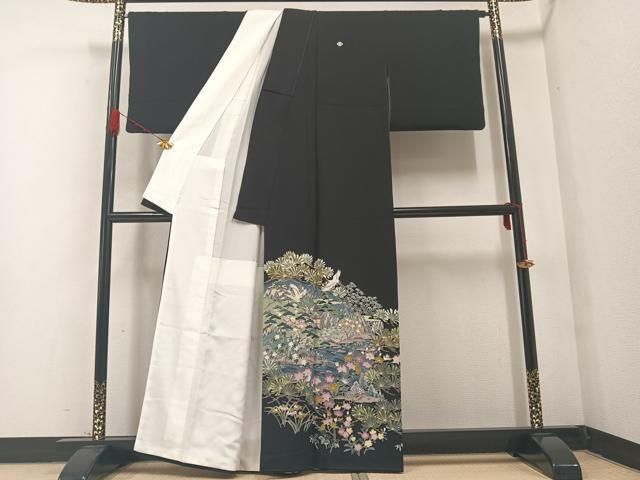 作家物 群れ鶴風景草花文