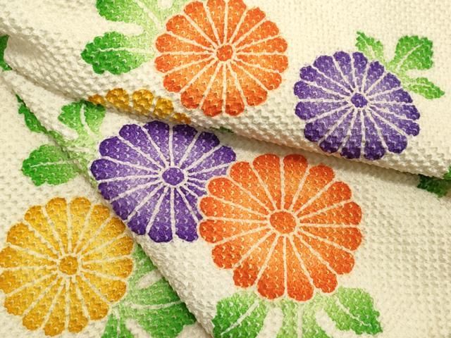 平和屋着物○名門 藤娘きぬたや・総絞り 小紋 舞菊文 正絹 逸品  