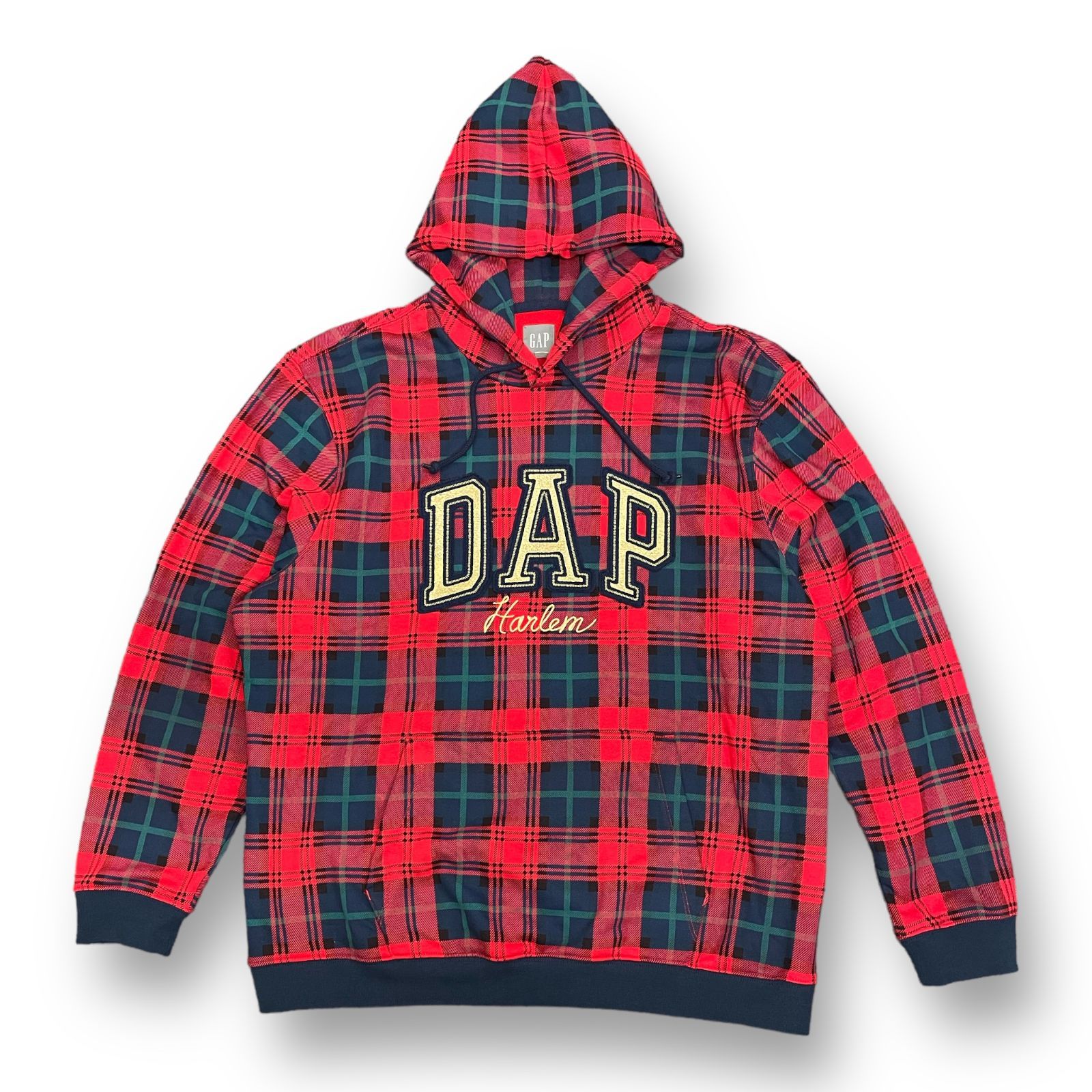 国内正規 GAP Dapper Dan 22AW DAP Harlem Hoodie チェック パーカー フーディー ロゴ コラボ ギャップ  ダッパーダン XL 55818A