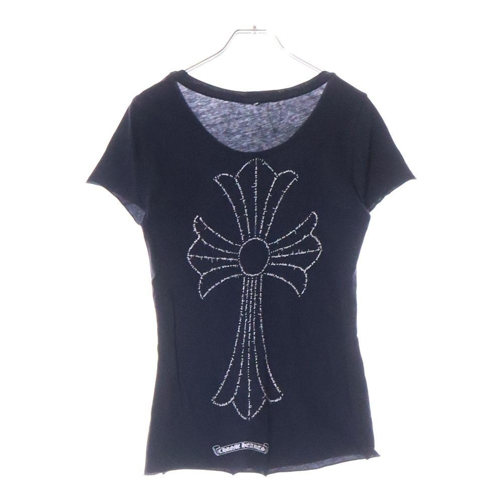 クロムハーツ バックロゴプリント CH Tシャツ レディース ブラック ピンク CHROME HEARTS 中古 【アパレル・小物】 Chrome Hearts - クロムハーツ バックロゴプリント CH Tシャツ