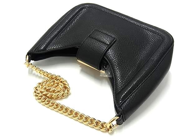 ■新品同様■ VERSACE JEANS COUTURE ヴェルサーチジーンズクチュール レザー チェーン ハンドバッグ ショルダー ブラック系 FI9476 ヴェルサーチェジーングクチュール レディース バッグ VERSACE JEANS