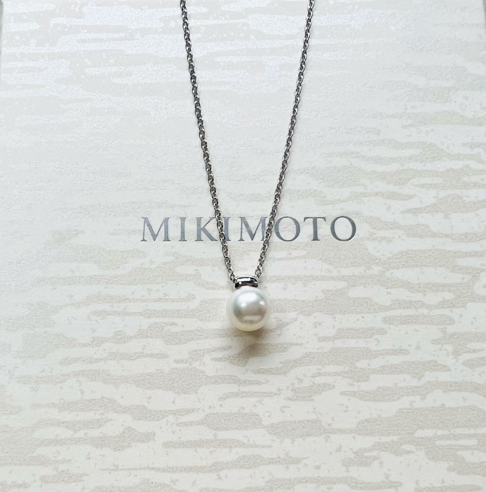 ミキモト MIKIMOTO 一粒パールネックレス シルバー-