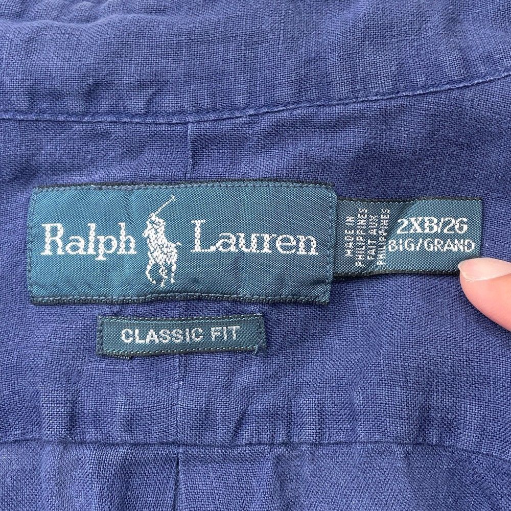 ラルフローレン Ralph Lauren リネン ボタンダウン シャツ 半袖 無地