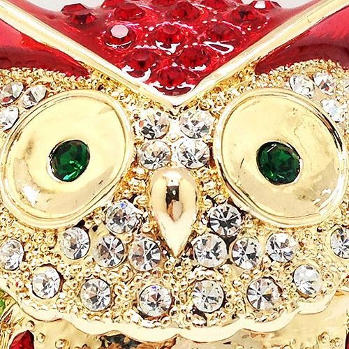 新品 未使用】ジュエリーボックス リーフ クリスタル オウル フクロウ