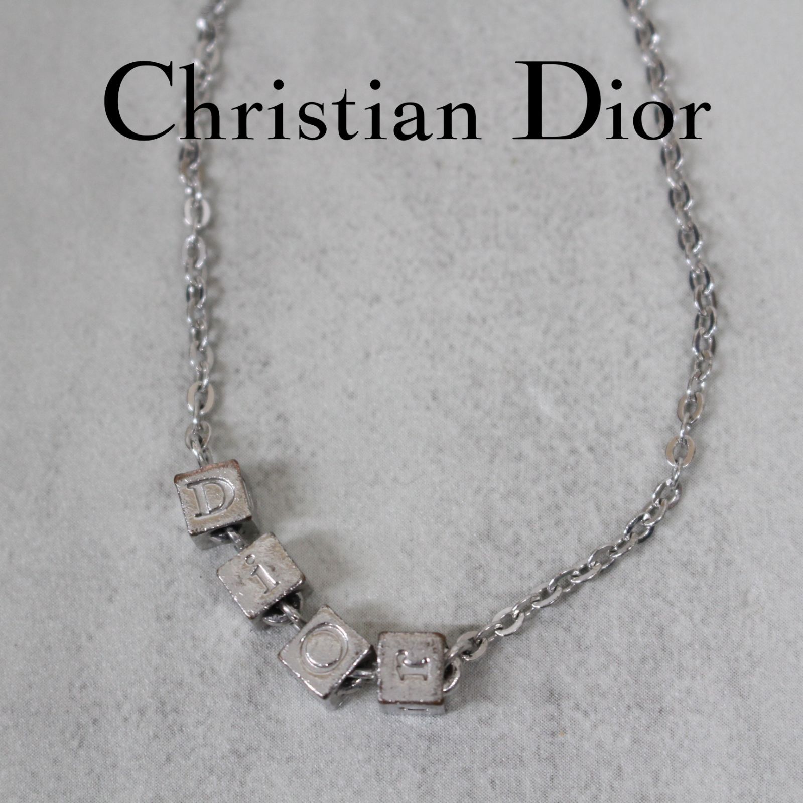 大人女性の 美品 正規品 Christian Dior 箱付シルバー キューブ