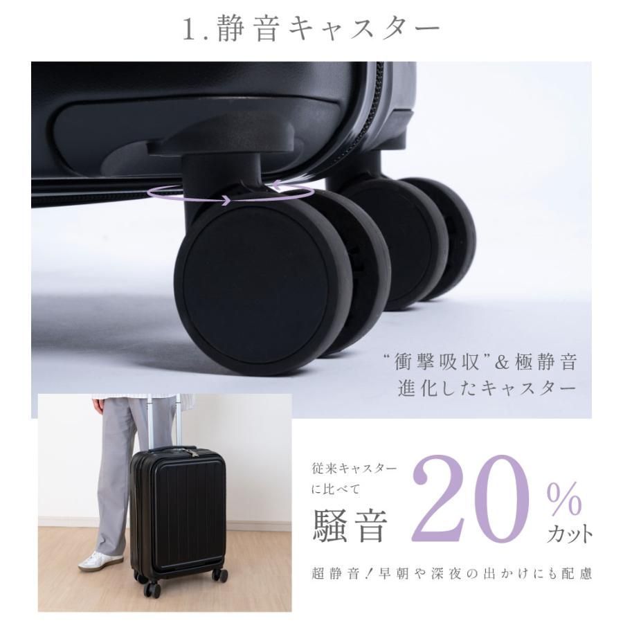 前開き スーツケース USBポート付き キャリーケース Sサイズ フロントオープン 1-3日用 泊まる 軽量設計 大容量 多収納ポケット sc172-20 ブラック⁄了承済み 前開き スーツケース USBポート付き キャリーケース