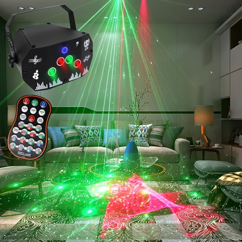 YSH 3-in-1 USBスマートLEDステージライト リモコン付き - パーティー 結婚式 ナイトクラブ イベント用のRGBビームプロジェクター ストロボ＆ダイナミック照明効果 - 調整 な速度 ダンスクラブ バルルーム ホリデーデコレーション用カラフ