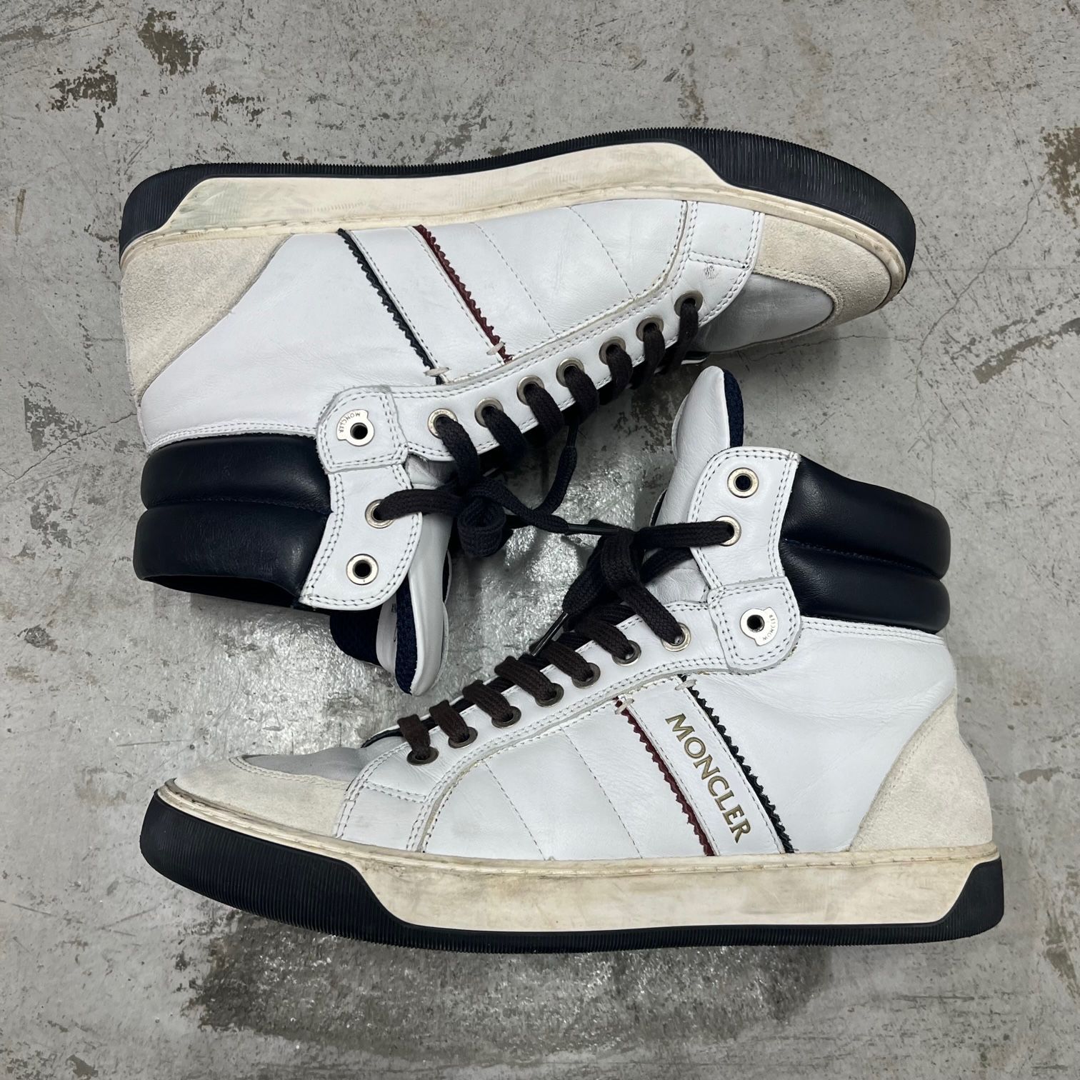 MONCLER NEW LYON レザー ハイカット スニーカー モンクレール 42 