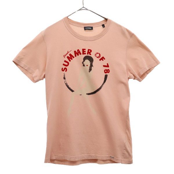 ディーゼル プリント 半袖 Tシャツ S ピンク DIESEL メンズ 【中古】  【230625】 メール便可