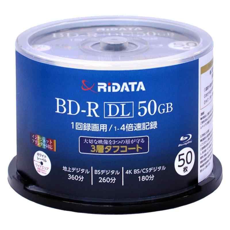 MID-MEI-T02-001 記録面Panasonic品質 RiDATA ライデータ 1回録画用 ブルーレイディスク BD-R DL 50GB 50枚 ホワイトプリンタブル 片面2層 1-4倍速