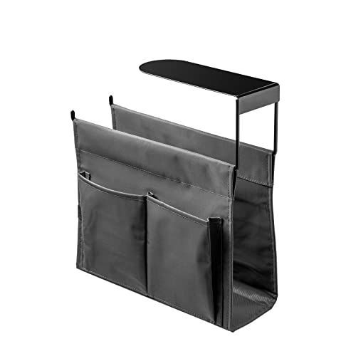HB-HangBag-SG 八番屋 ハンギングボックス A4対応 ハンギングラック 持ち運び タブレット収納 机下 吊り下げ デスク下 収納 マガジンラック テーブルラック 引っ掛け 鉄製 グレー